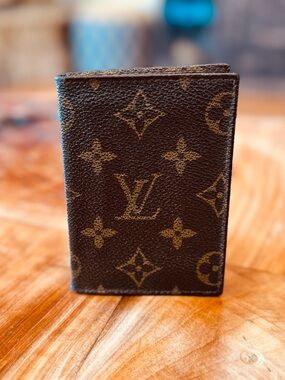 Louis Vuitton monogram pocket organizer card holder vintage 1984 canvas/leather
